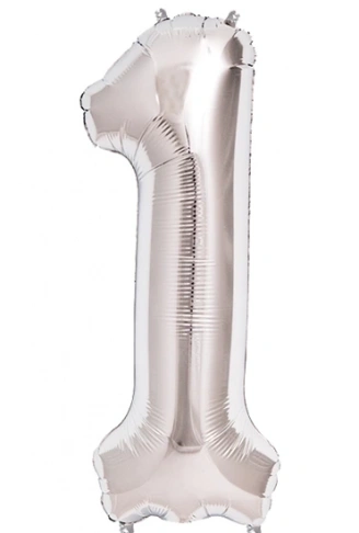 1 Rakam Folyo Balon Gümüş  40 inç (4940)