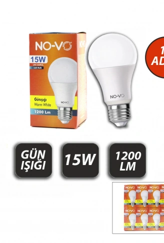 10 ADET 15W GÜN IŞIK LED AMPUL 1200LM 3000K 15.000 SAAT ÖMÜR (4940)
