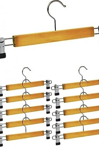 10 ADET AHŞAP METAL UÇLU PANTOLON VE ETEK ASKISI (4940)