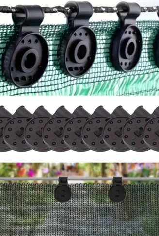 10 Adet Güneşlik Filesi Sabitleme Klipsleri, Gölgelik Bezi ve Brandalar İçin Dayanıklı Plastik Kelepçe Kancaları (4940)