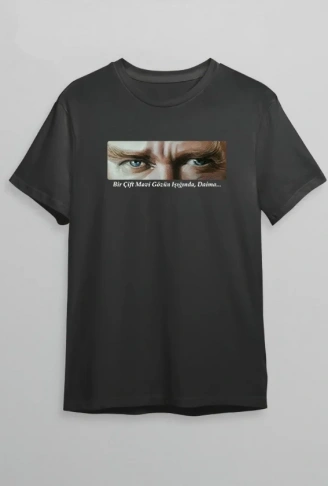 10 Kasım Atatürkü Anma Günü Baskılı Oversize Bisiklet Yaka T-shirt - Siyah