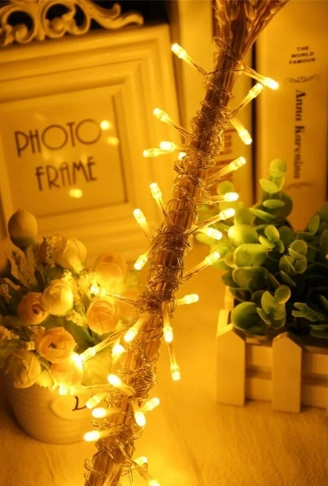 10 Metre 100 Ledli 8 Fonksiyonlu Dekoratif Lambader Sarı Lamba (4940)