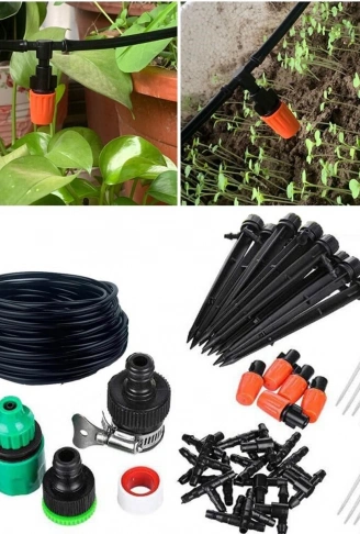 10 Metre Bahçe Damlama Sulama Sistemi Seti Hortum ve Ek Parçaları (4940)