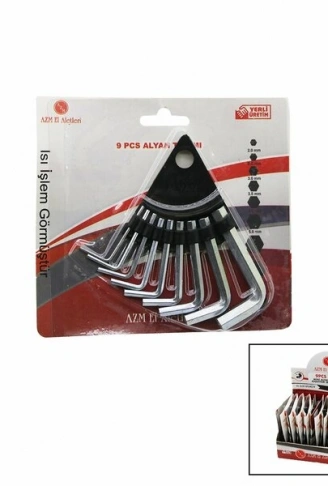 10 PARÇA  KARTLI ALYAN ANAHTAR TAKIM SETİ120MM-NO-1.5-10 (4940)