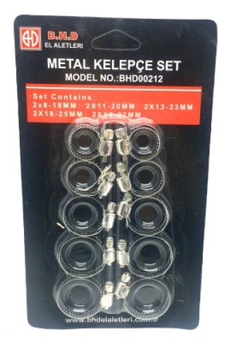 10 PARÇA  METAL HORTUM KELEPÇESİ SET (4940)