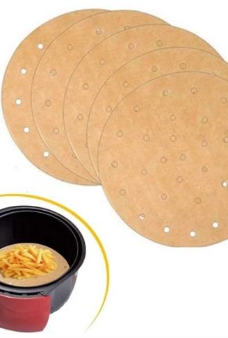 100 Adet  Airfryer Pişirme Kağıdı Tek Kullanımlık Hava Fritözü Yuvarlak Delikli Model (4940)