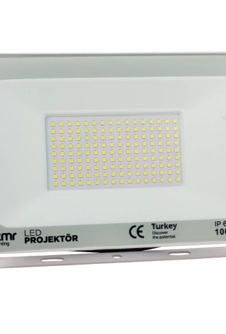 100 WATT - 220 VOLT 6500K IP65 150* IŞIK AÇISI BEYAZ SLİM KASA LED PROJEKTÖR (4940)