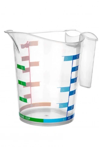 1000 ml Renkli Dereceli Sert Plastik Mutfak Ölçü Kabı (4940)