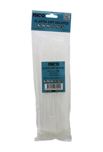 100PCS BEYAZ   3.6X250MM  PLASTİK CIRT KELEPÇE (4940)