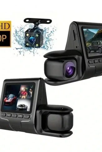 1080P Üçlü Lens Araba Dash Cam Dashcam Ön İç &amp; Arka HD Araba DVR 120 ° Açı Döngü Kaydı Yerçekimi Sensörü (4940)