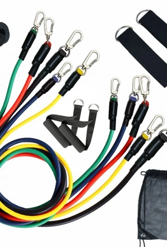 11 Parça Lateks Egzersiz Bandı Çekme Halatı Egzersiz Seti (4940)