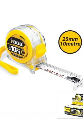 12 ADET 10MT X 25MT ŞEFFAF STOPLU ŞERİT METRE (4940)