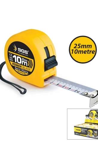 12 ADET 10MT X 25MT STOPLU ŞERİT METRE (4940)