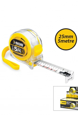 12 ADET 5MT X 25MT ŞEFFAF STOPLU ŞERİT METRE (4940)