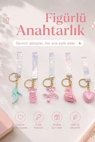 12 ADET FİGÜRLÜ ANAHTARLIK MİX = DESEN - RENK (4940)