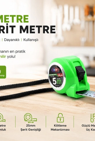 12 ADET MEASURING TAPE 5MTX25MM ŞERİT METRE (4940)