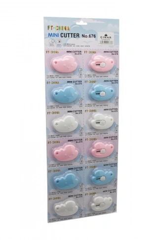 12 ADET MINI CUTTER MİNİ CEP - ÇANTA FALÇATA - MAKET BIÇAK (4940)