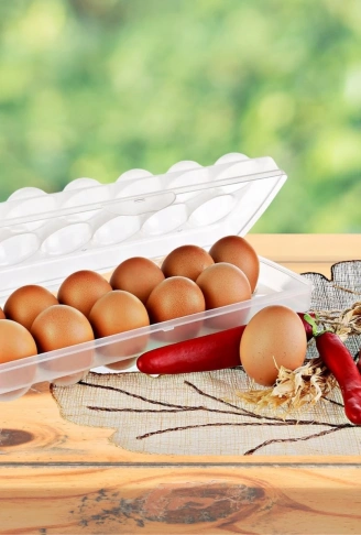 12&apos;li Şeffaf Kapaklı Kilitli Yumurta Saklama Kabı Kutusu Aparatı (4940)