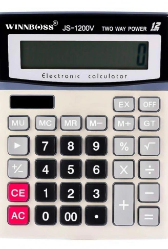 12 Haneli Geniş LCD Ekran, Pilli Büyük Düğmeli Hesap Makinesi (4940)