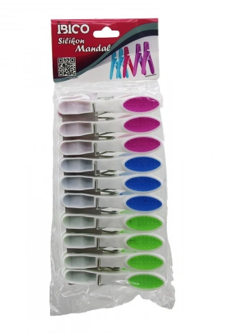 120 ADET RENKLİ SİLİKON AĞIZ - BAS-AÇ BEYAZ PLASTİK MANDAL (4940)