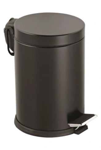 12LT SİYAH PEDALLI METAL ÇÖP KOVASI (4940)