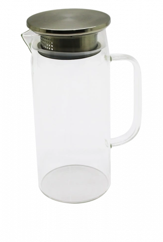 1.2LT - YUVARLAK CAM SÜRAHİ - SÜZGEÇLİ METAL KAPAK BOROSİLİKAT - TERMİSİL ISIYA DAYANAKLI (4940)