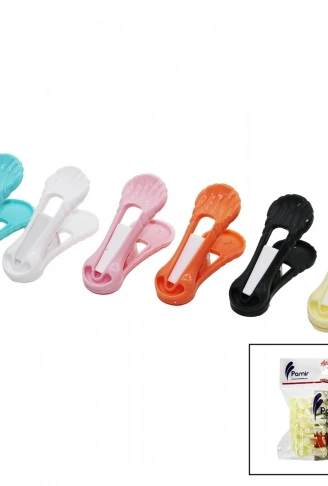 12PCS   YAYSIZ  PLASTİK RENKLİ MANDAL (4940)