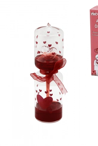 13-222 AŞK ÖLÇER FANUS - CAM KIRMIZI SU EL ISISI = AŞK TESTİ (4940)