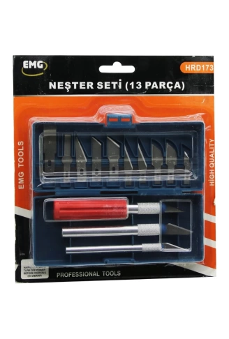 13 PCS  NEŞTER SETİ 13 FARKLI AÇI - ŞEKİLLİ UÇ   3 FARKLI KALINLIK - AĞIZLIKLI METAL SAP (4940)
