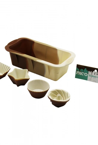 13PCS SİLİKON MUFFİN - BATON KEK KALIP SET BATON=11.5X25CM 3ER RÜZGAR GÜLÜ - YUVARLAK - YILDIZ - D.GEN (4940)