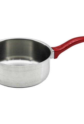 14CM   KIRMIZI PLASTİK KULP   ÇELİK  SOS TAVA (4940)