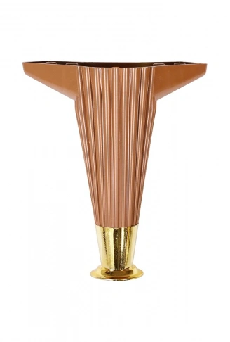 15CM - KAHVERENGİ - GOLD UÇLU  PLASTİK MOBİLYA - KOLTUK AYAK (4940)