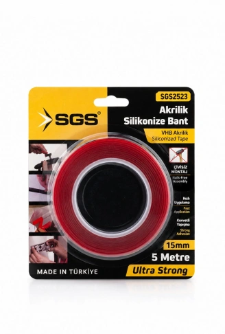 15MMX5YRD VHB AKRİLİK SİLİKONİZE BANT ÇİFT TARAFLI BANT (4940)