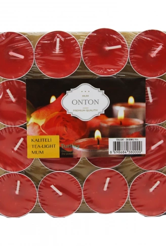 16 PARÇA  KIRMIZI TEA LİGHT YUVARLAK MUM (4940)