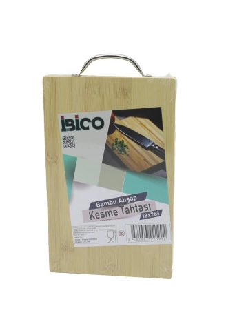 18X28 X 1.7CM LUX AHŞAP BAMBU KESİM PANOSU - KESME TAHTASI METAL KULPLU (4940)