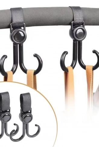 2 Adet Bebek Arabası, Motor, Bisiklet Eşya Taşıma Aparatı Plastik Kanca  (4940)