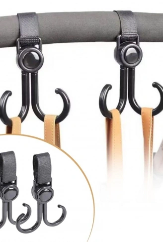 2 Adet Bebek Arabası, Motor, Bisiklet Eşya Taşıma Aparatı Plastik Kanca  (4940)