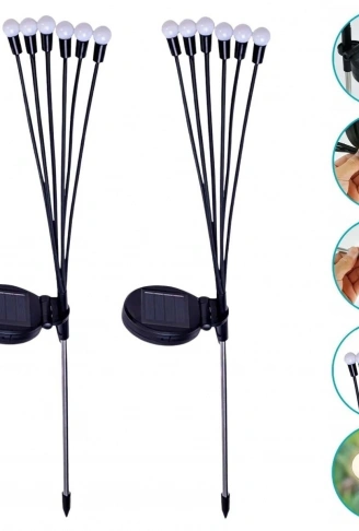 2 Adet Güneş Enerjili Plastik Bahçe Lambası – LED Dış Mekan Top Aydınlatma, Otomatik Açılıp Kapanan Solar Işık (4940)