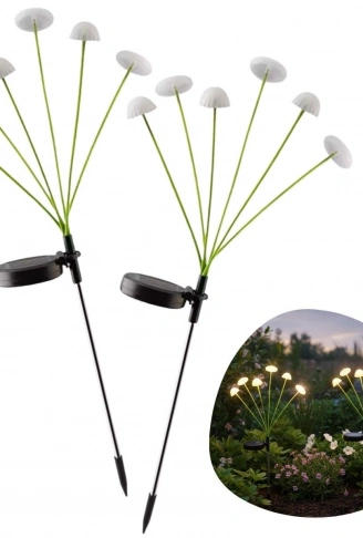 2 Adet Plastik Mantar Solar Bahçe Lambası – Güneş Enerjili LED Dış Mekan Aydınlatma, Otomatik Sensörlü Dekoratif Bahçe Işığı (4940)