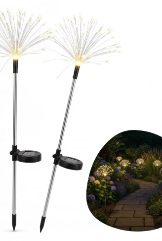 2 Adet Saçak Model Solar Bahçe Lambası – Güneş Enerjili LED Dış Mekan Aydınlatma, Otomatik Sensörlü Dekoratif Işık (4940)