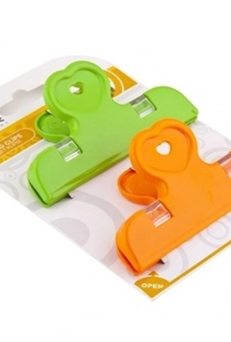 2'li Pratik Torba Paket Ve Poşet Kapatıcı Kilitli Klips Mandal (4940)