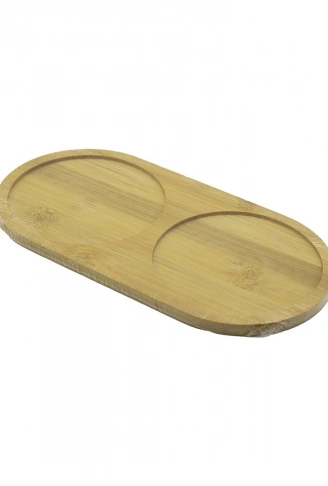 2 BÖLMELİ   OVAL  AHŞAP BAMBU YAĞDANIK ALTLIK  12X24X0.8CM (4940)