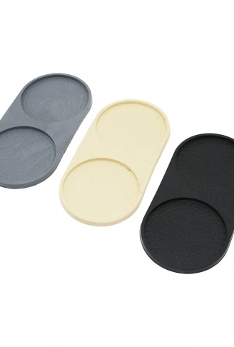 2 BÖLMELİ   OVAL   RENKLİ SİLİKON  YAĞDANLIK - SABUNLUK ALTLIK  12 X 24.5CM (4940)