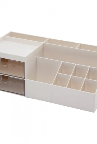 2 ÇEKMECELİ + 12 BÖLMELİ  PLASTİK MAKYAJ - TAKI ORGANİZER 12X24CM-- Y: 4-6-7-8-9CM (4940)