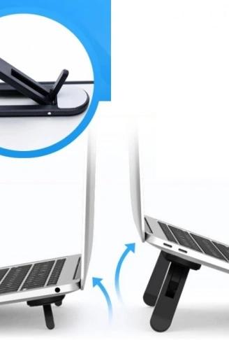 2 Kademeli Katlanabilir ve Yapışkanlı Laptop Standı Siyah (4940)