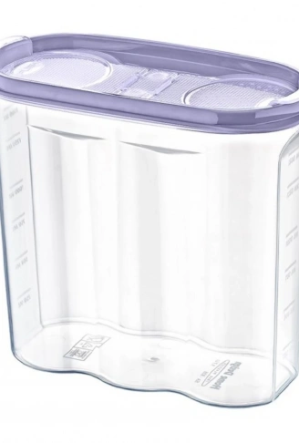 2 Kapaklı Ölçekli Erzak Kuru Gıda Saklama Kutusu Kabı - 1,7 Litre - SA935 (4940)