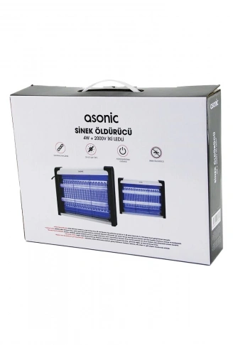 2 LEDLİ SİNEK ÖLDÜRÜCÜ CIZ MAKİNE 4W - 2000V 30M2 ETKİNLİK ALANI AS-A28 (4940)