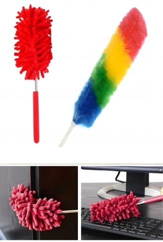 2 li Set Mikrofiber Teleskobik Toz Alma -Antistatik Toz Püskülü Duster (4940)