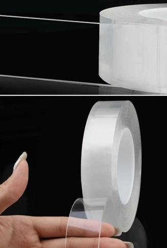 2 metre x 3 cm Şeffaf Güçlü Nano Çift Taraflı Silikon Jel Yapıştırıcı Bant