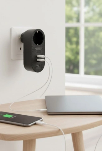 2 USB,1 TYPE-C Girişli 1'li Çocuk Korumalı,Isıya Karşı Dayanıklı 2500Watt Termal Akım Korumalı Priz (4940)